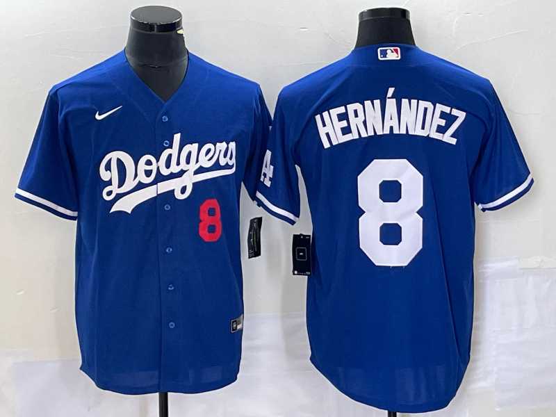 Men%27s Los Angeles Dodgers #8 Kike Hernandez Number Blue Stitched Cool Base Nike Jersey->los angeles dodgers->MLB Jersey